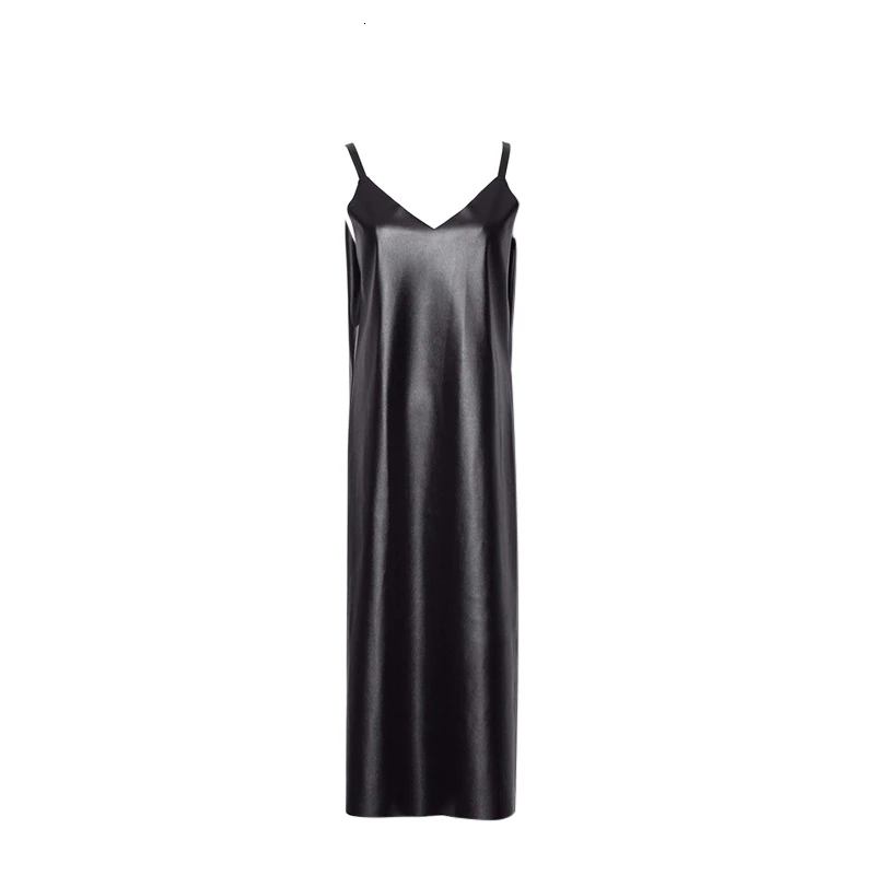 Bakaitis Vegan Leather Spaghetti Dress