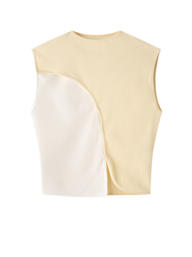 Slopee Irregular Crop Tank - Beige